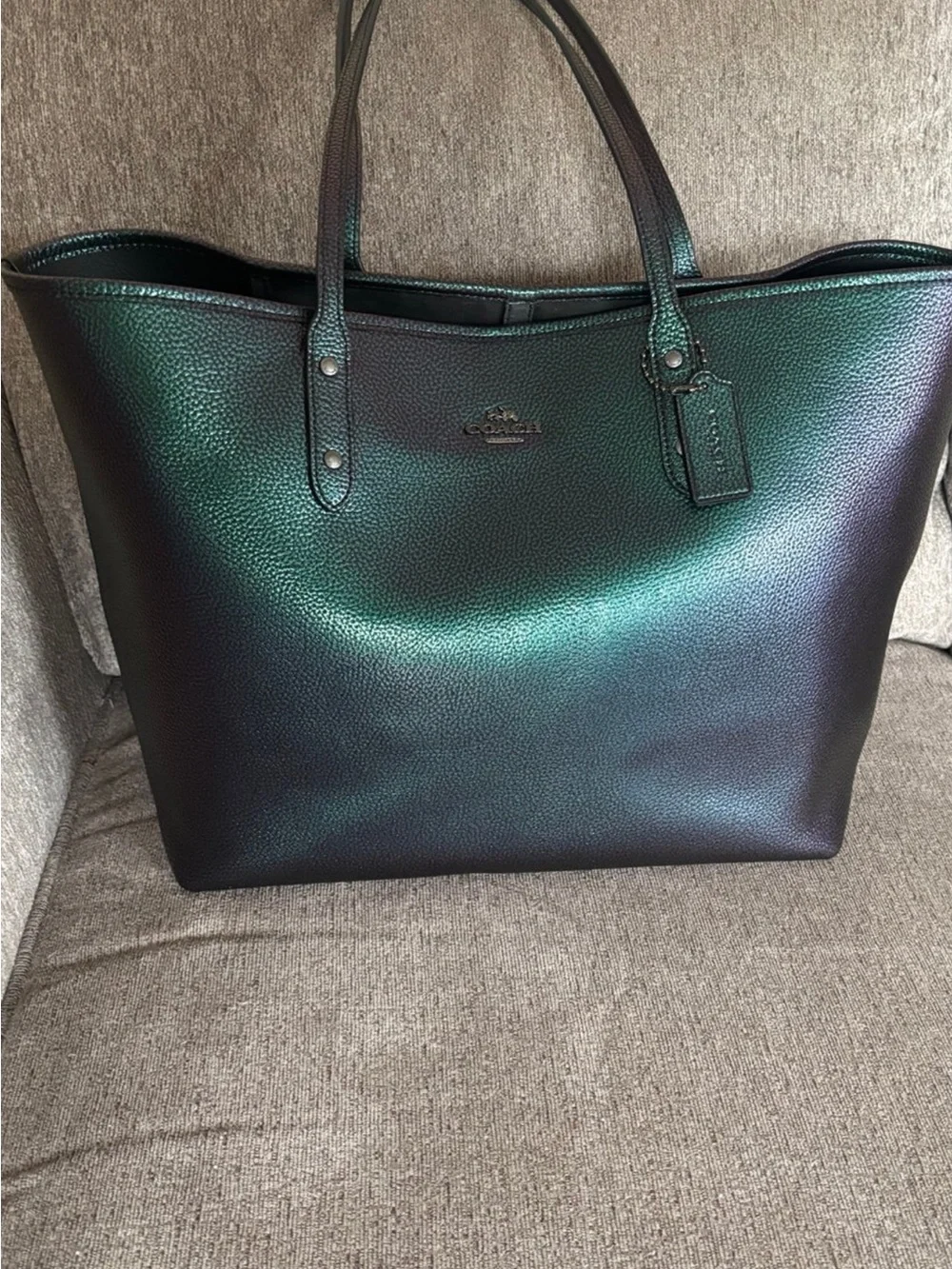 Coach Hologram Oil Slick Iridescent Mermaid Open City Tote 22550